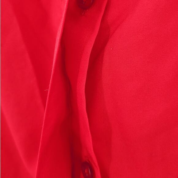 Vintage Preppy Illusion Button Up High Collar Short Puffy Sleeve‎ Blouse Shirt - Picture 9 of 15